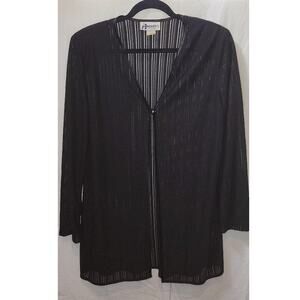 Design of California Vintage Black Pleated Long Sleeve Cardigan Jacket Size XL